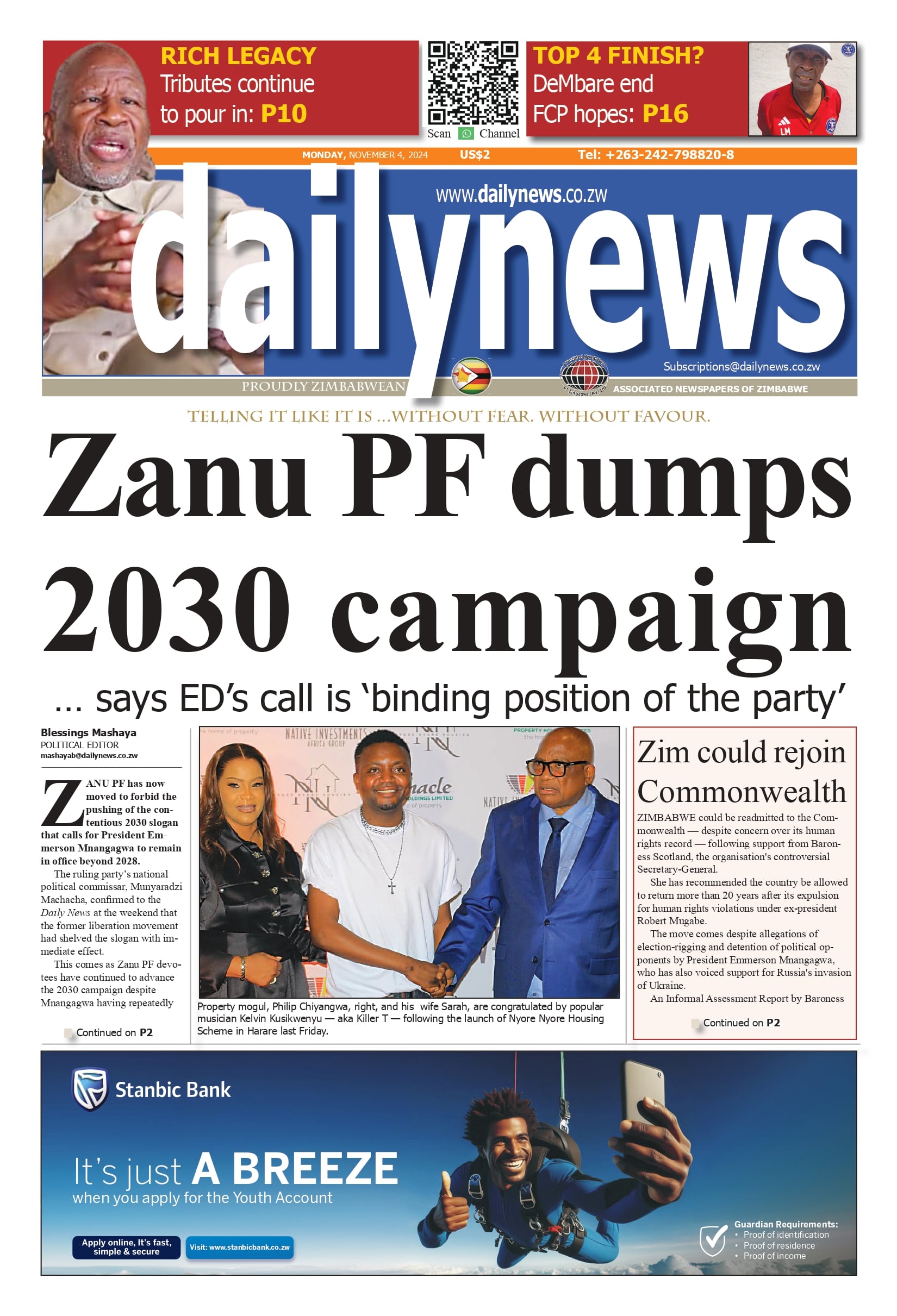 Monday 4 November 2024