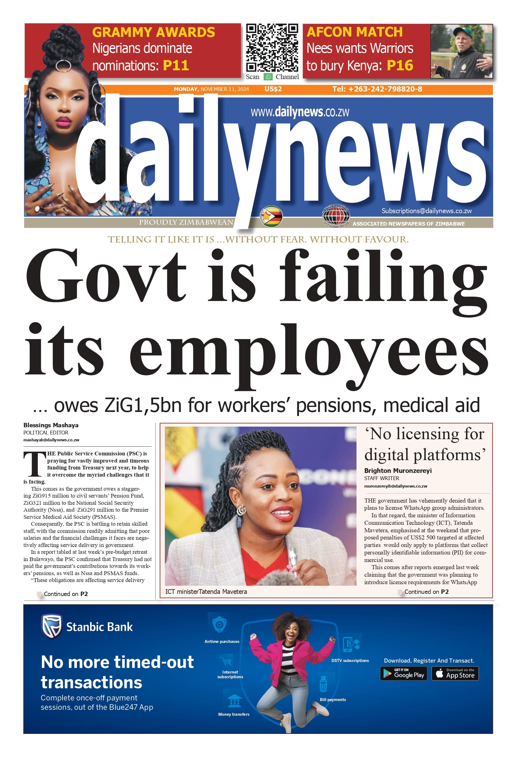 Monday 11 November 2024