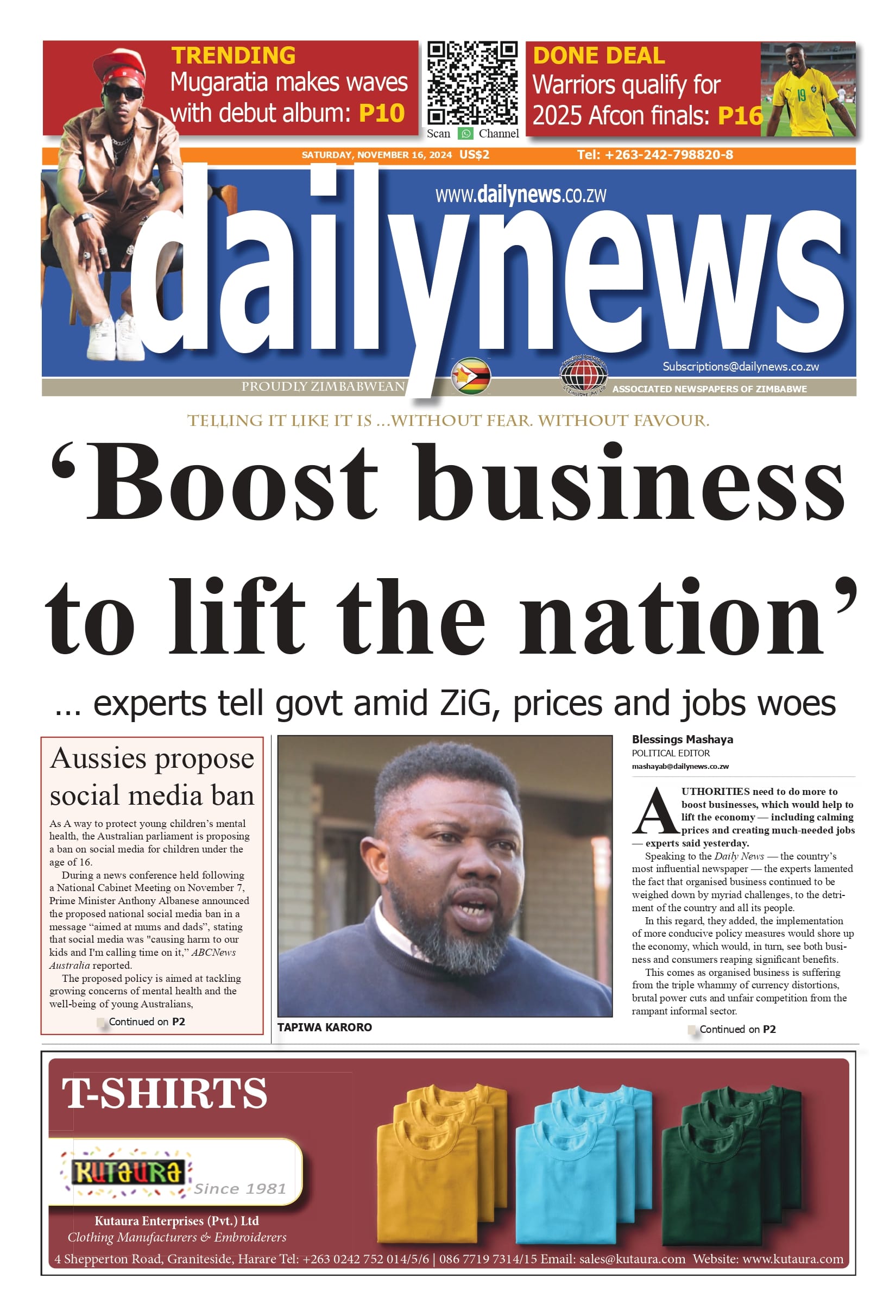 Saturday 16 November 2024