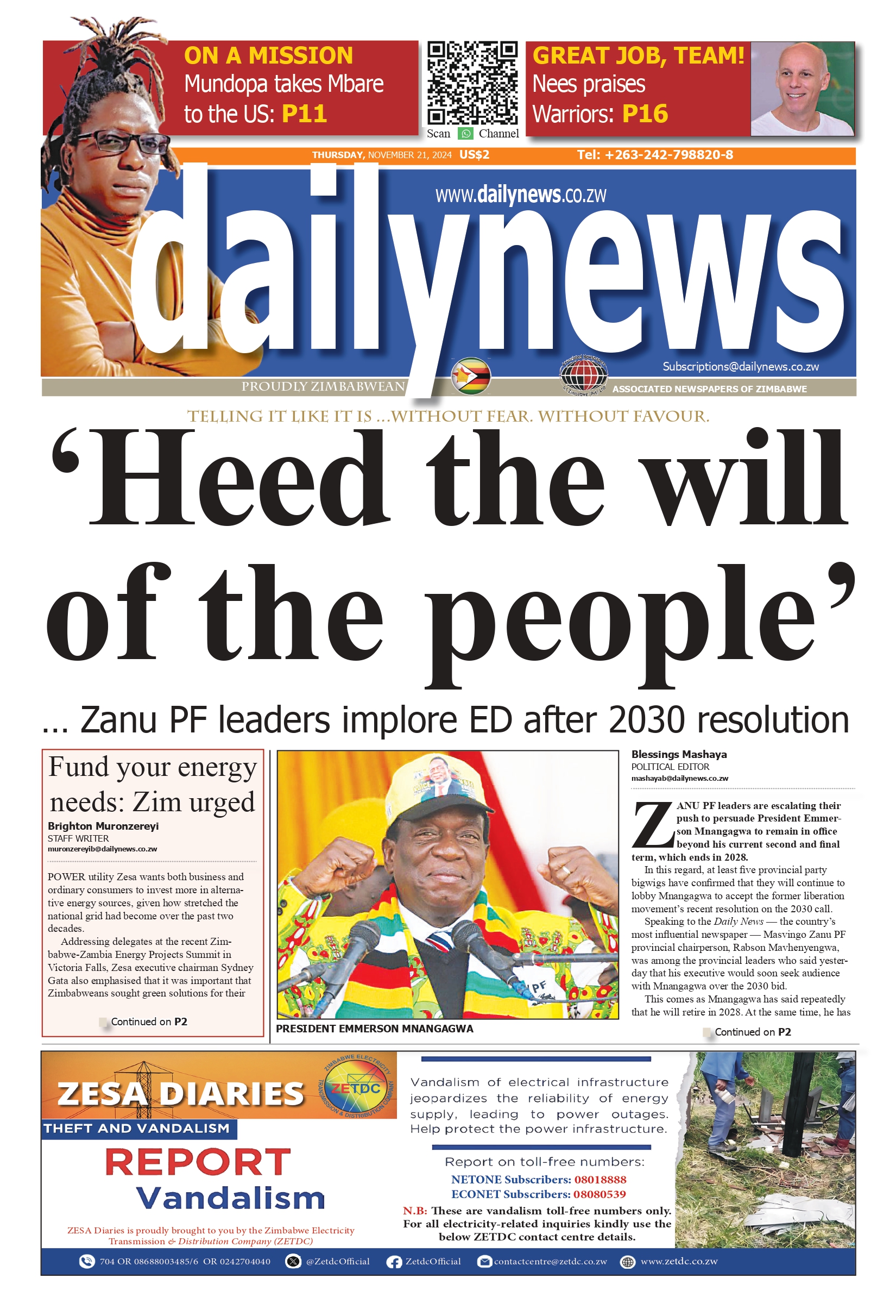 Thursday 21 November 2024