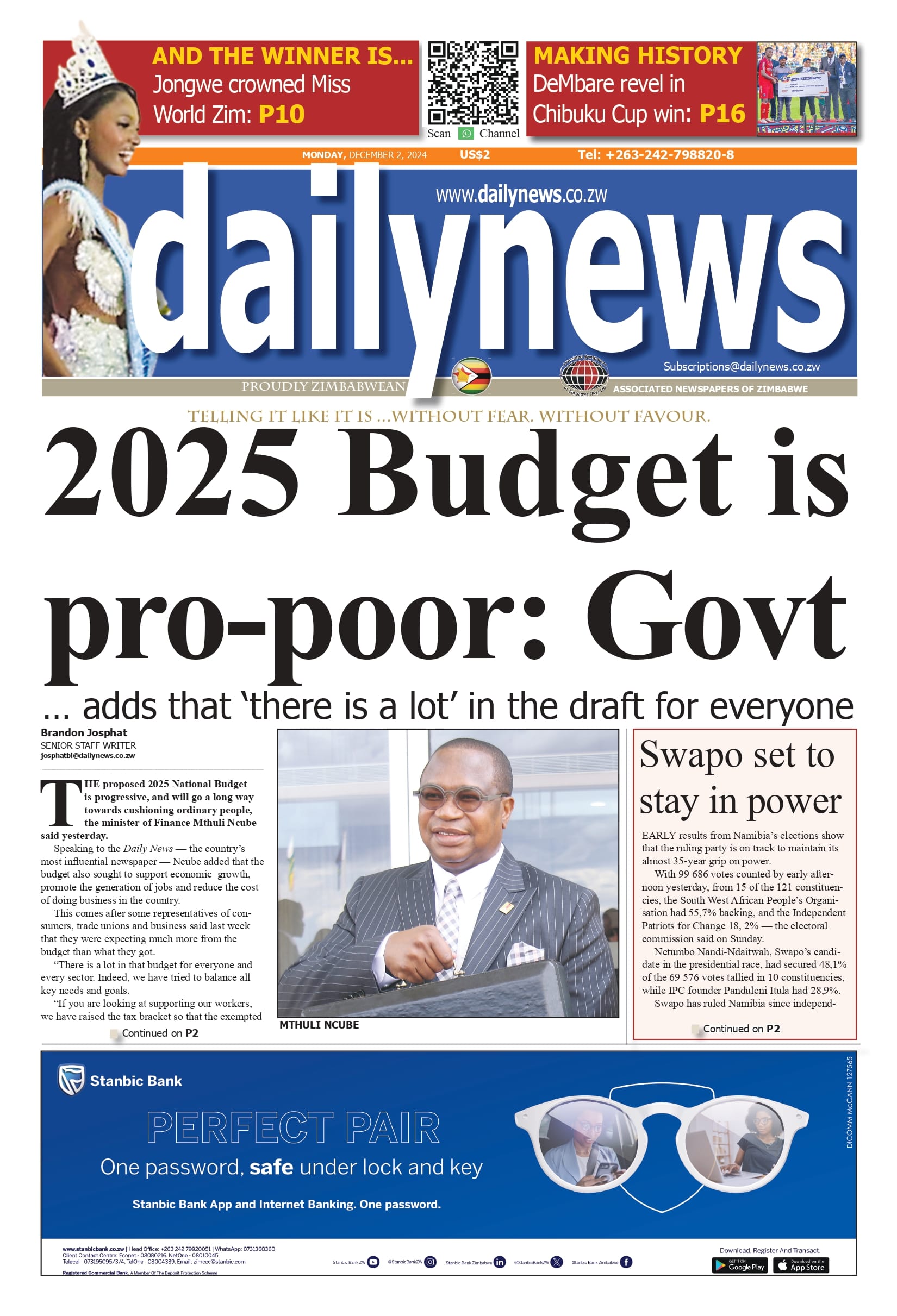 Monday 2 December 2024