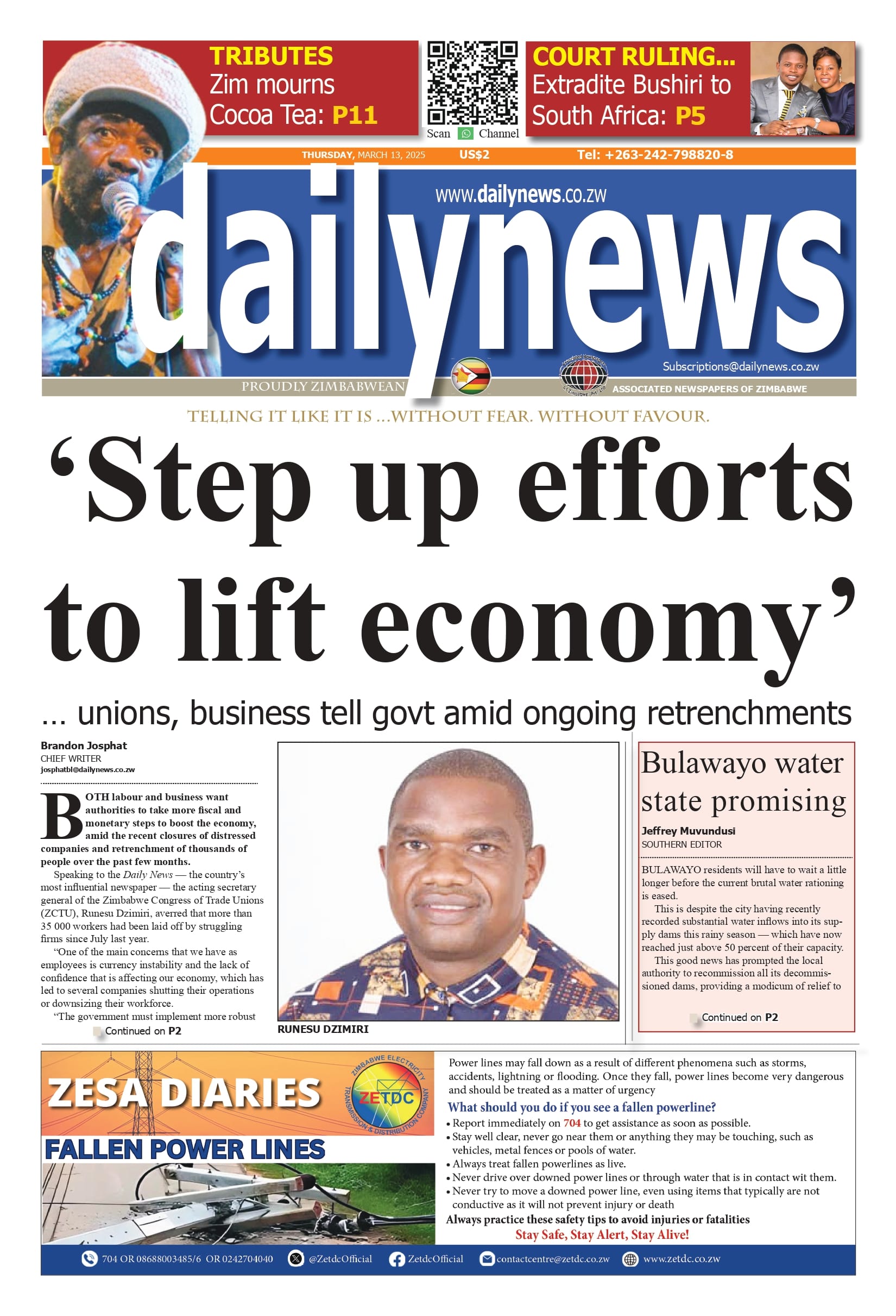 Thursday 13 March 2025