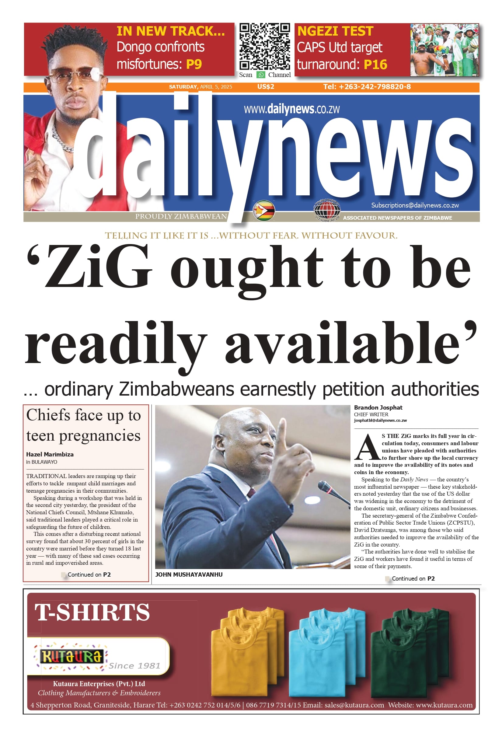 Saturday 5 April 2025