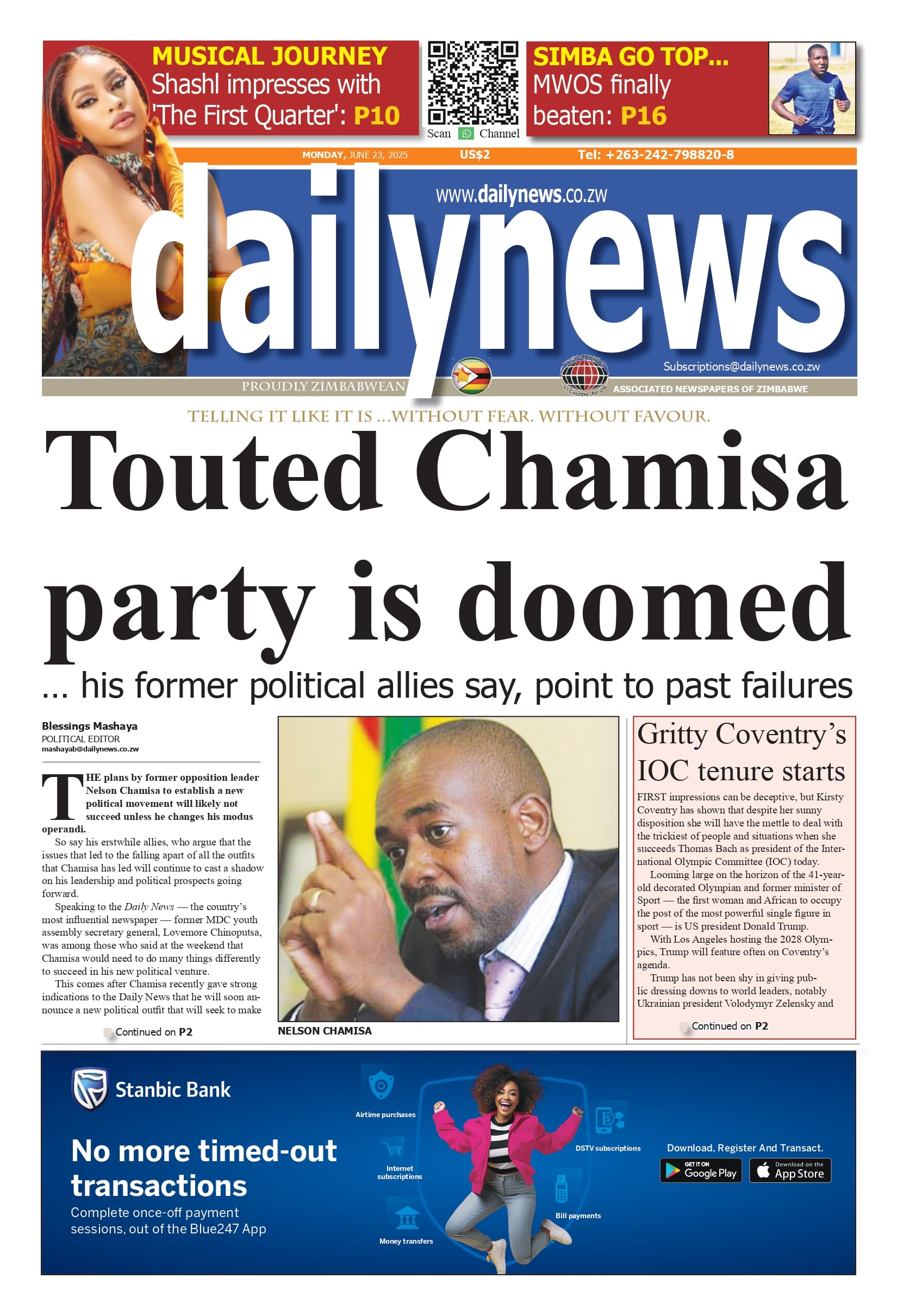 Monday 23 June 2025