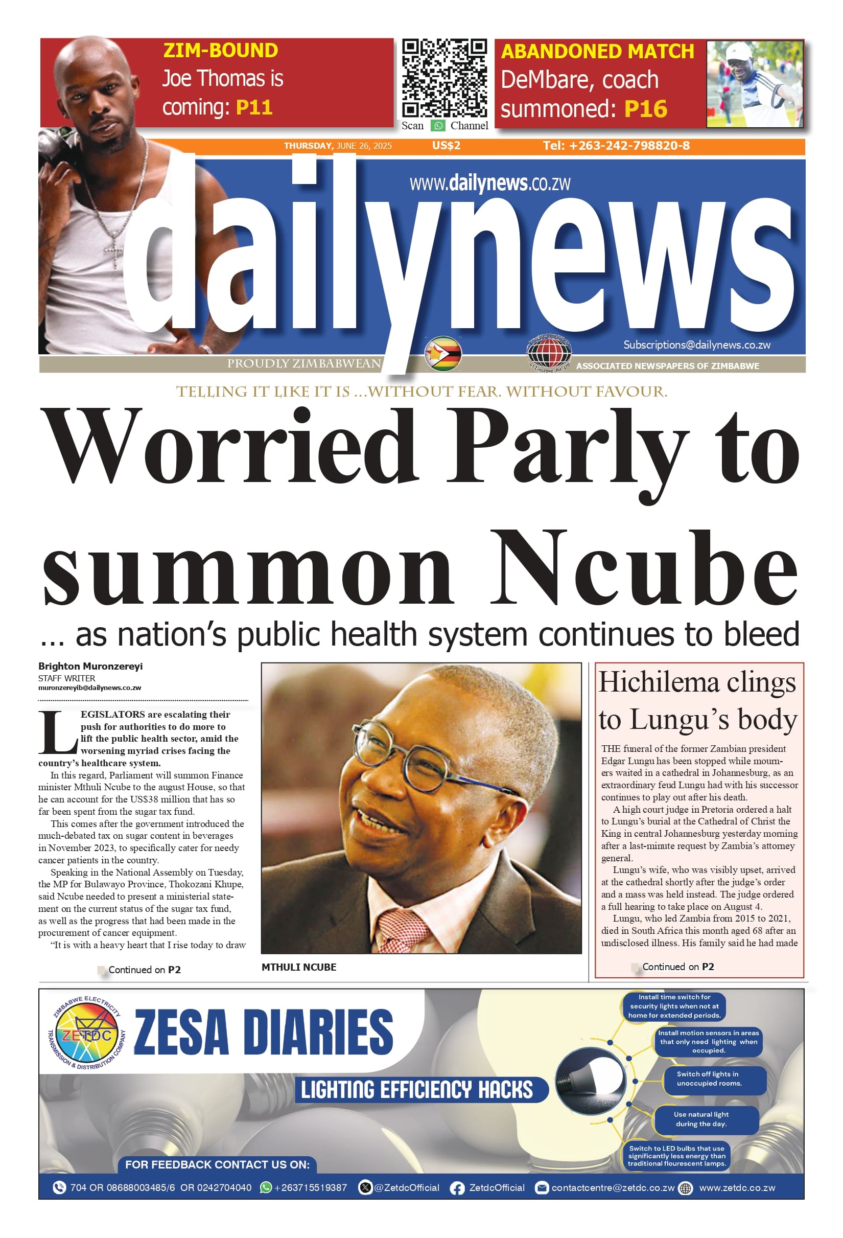 Thursday 26 June 2025