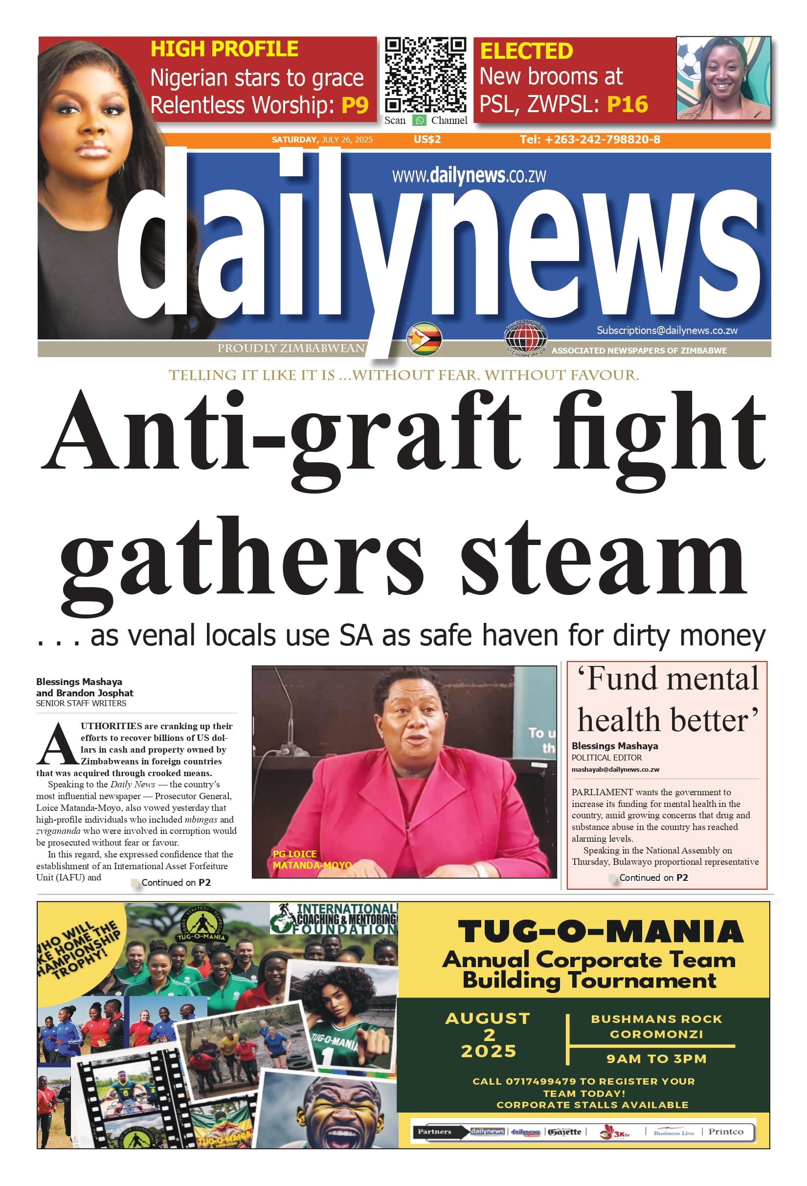 Saturday 26 July 2025