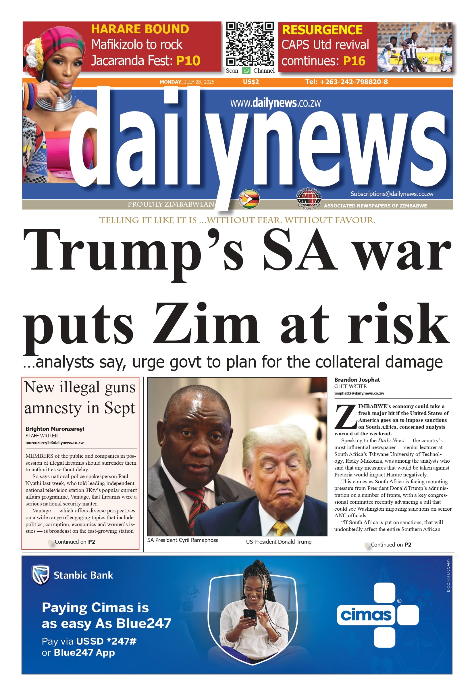 Monday 28 July 2025