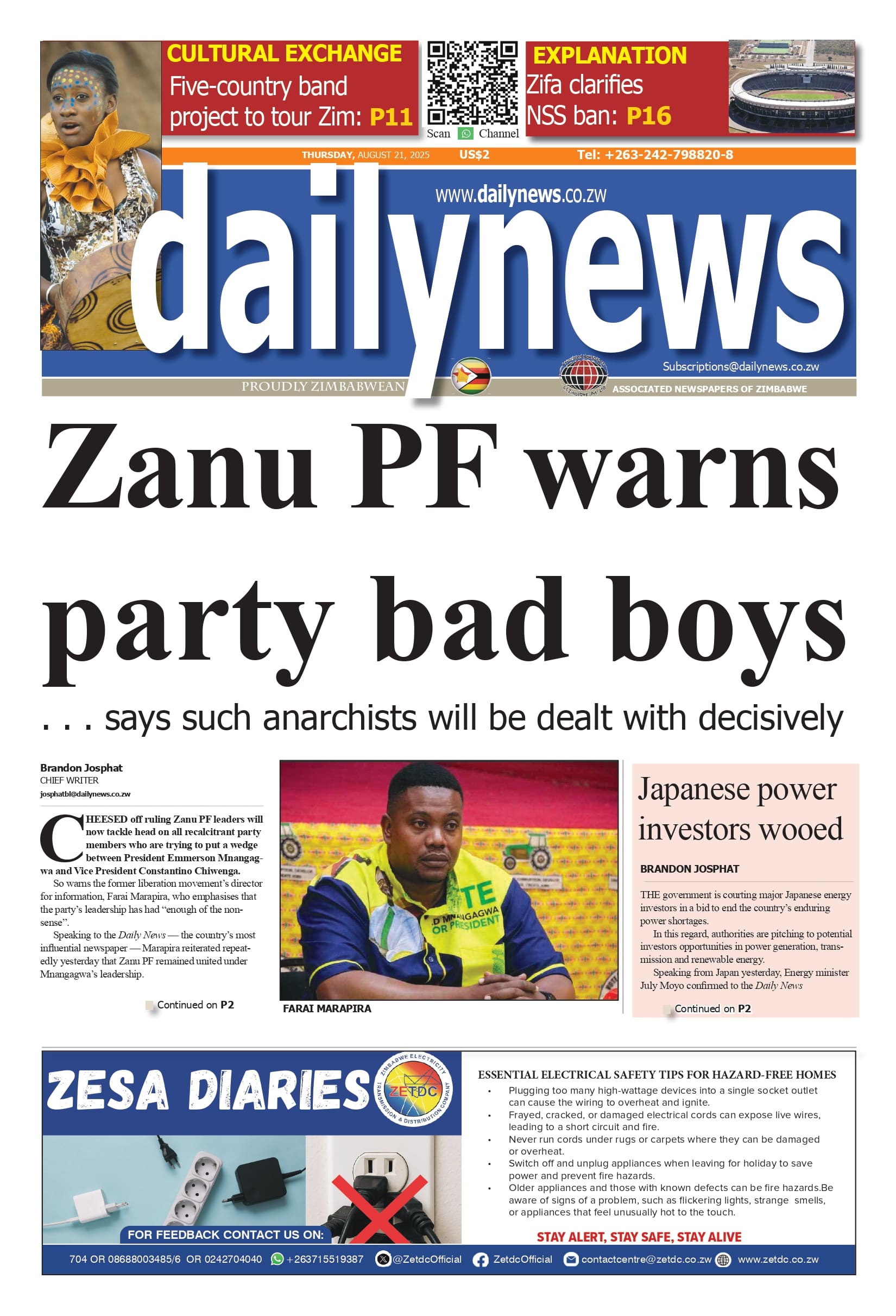 Thursday 21 August 2025