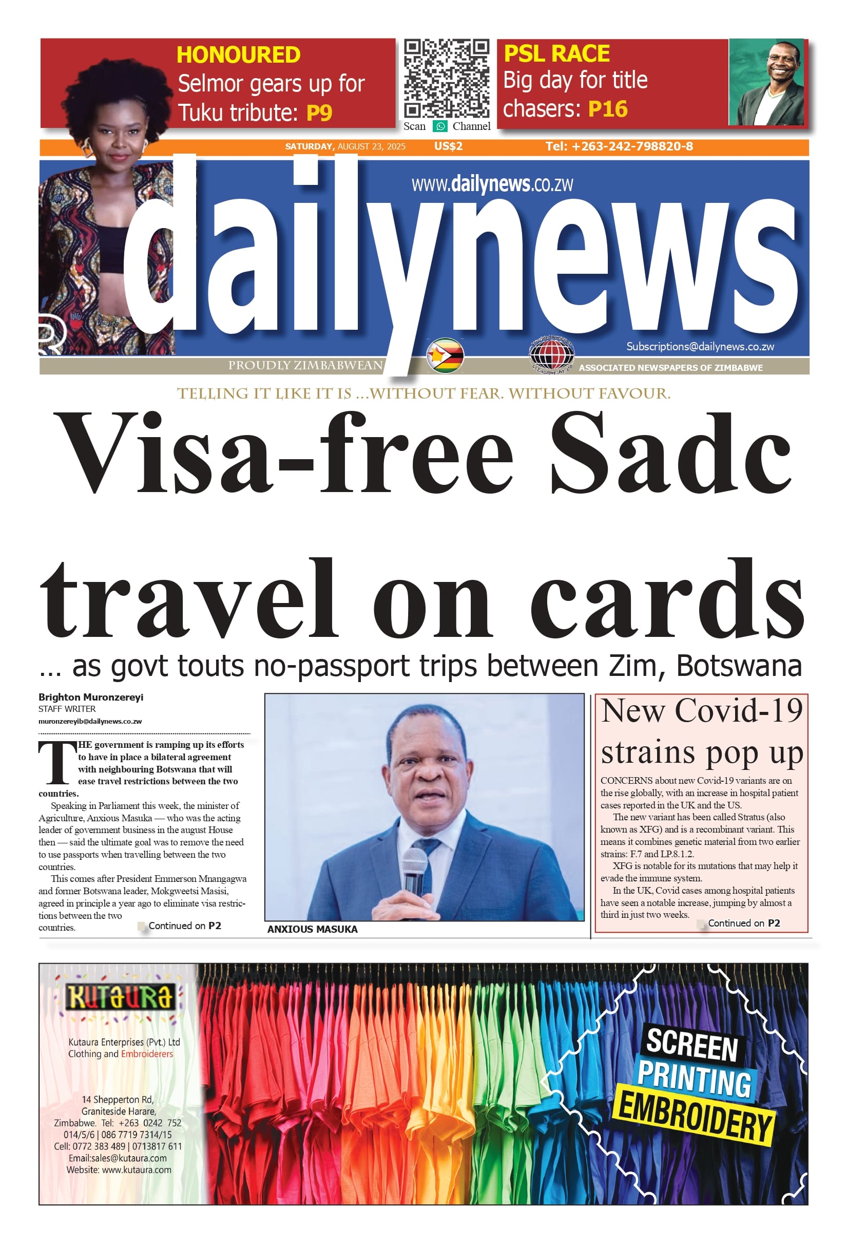 Saturday 23 August 2025
