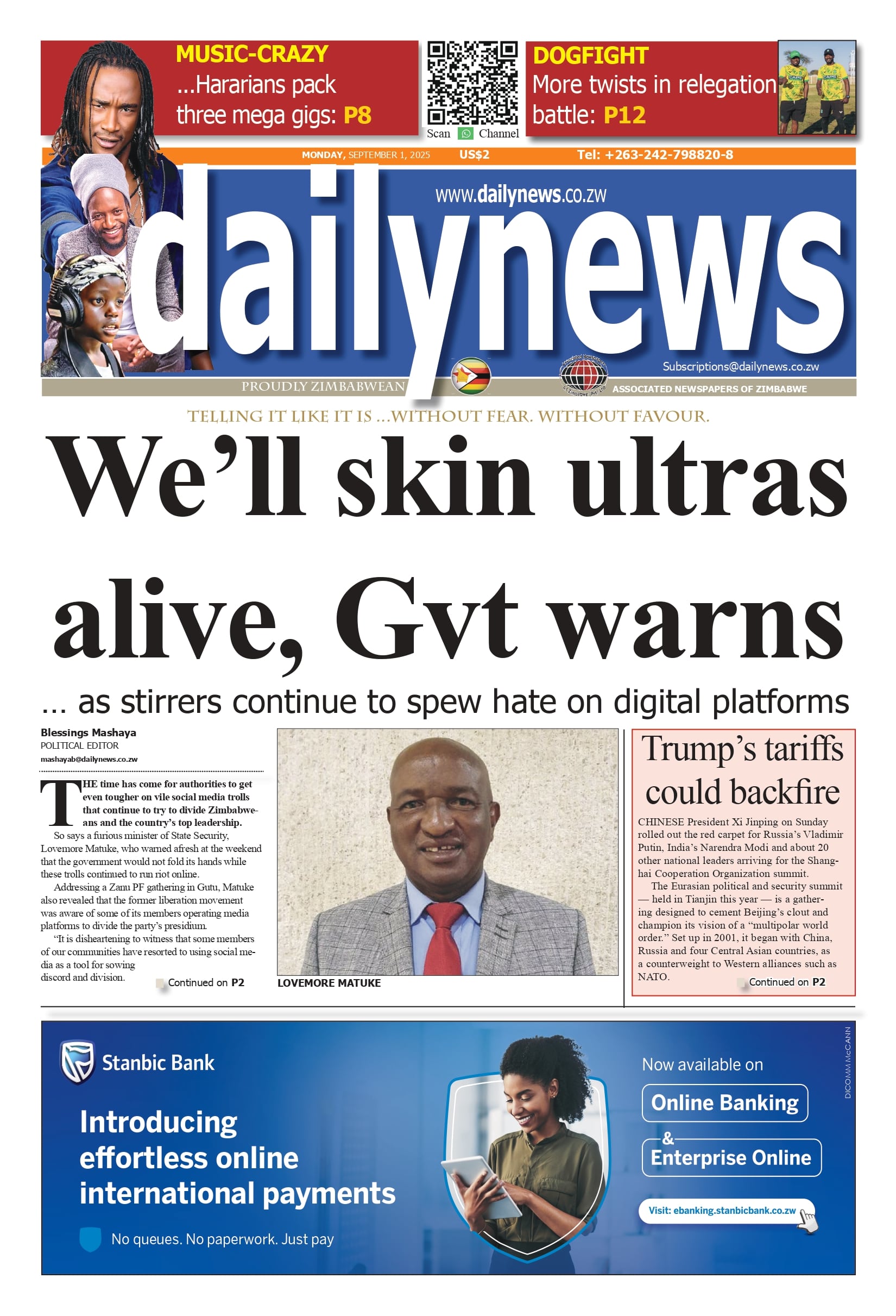 Monday 1 September 2025