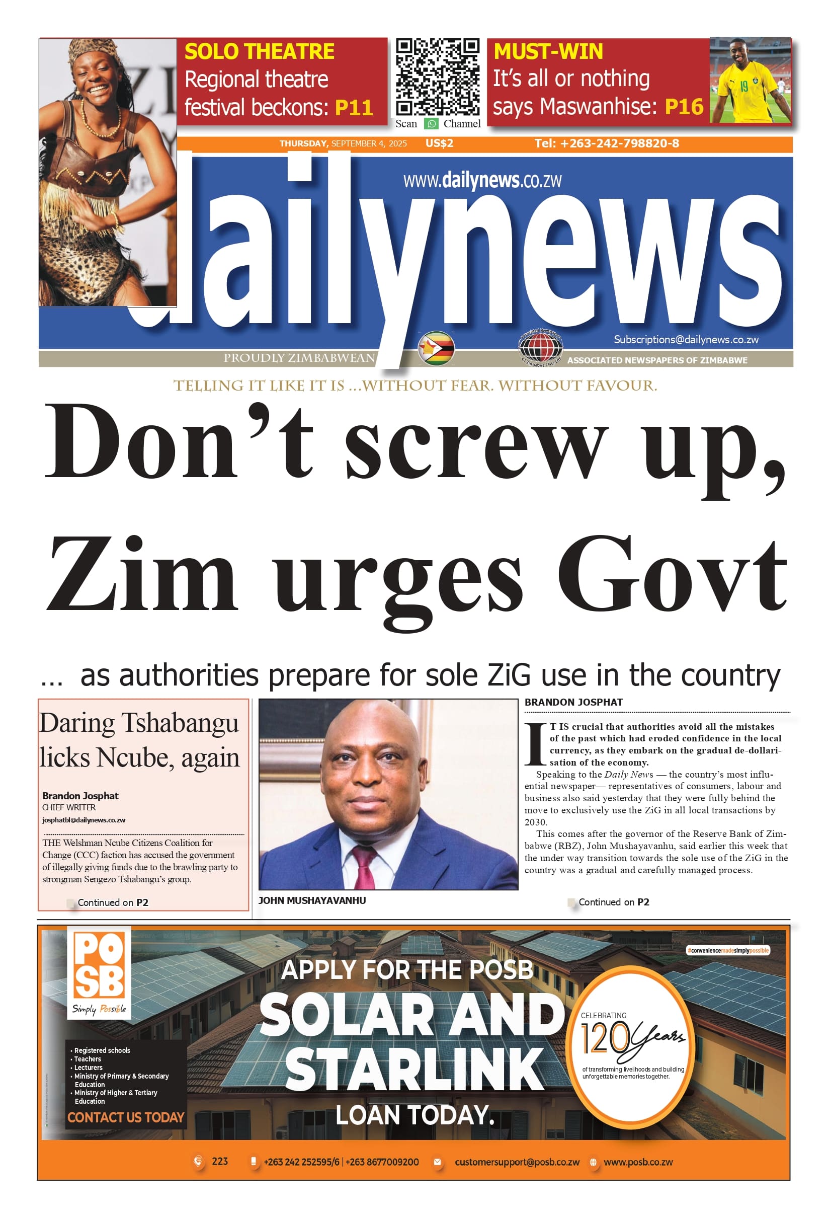 Thursday 4 September 2025