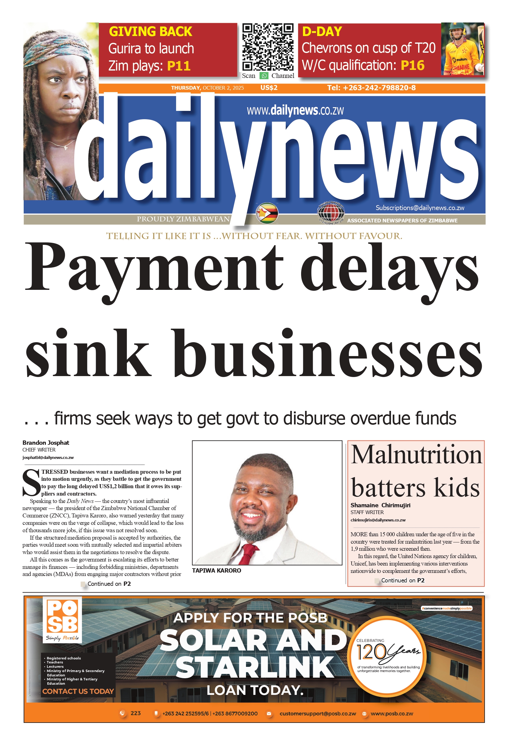 Thursday 2 October 2025