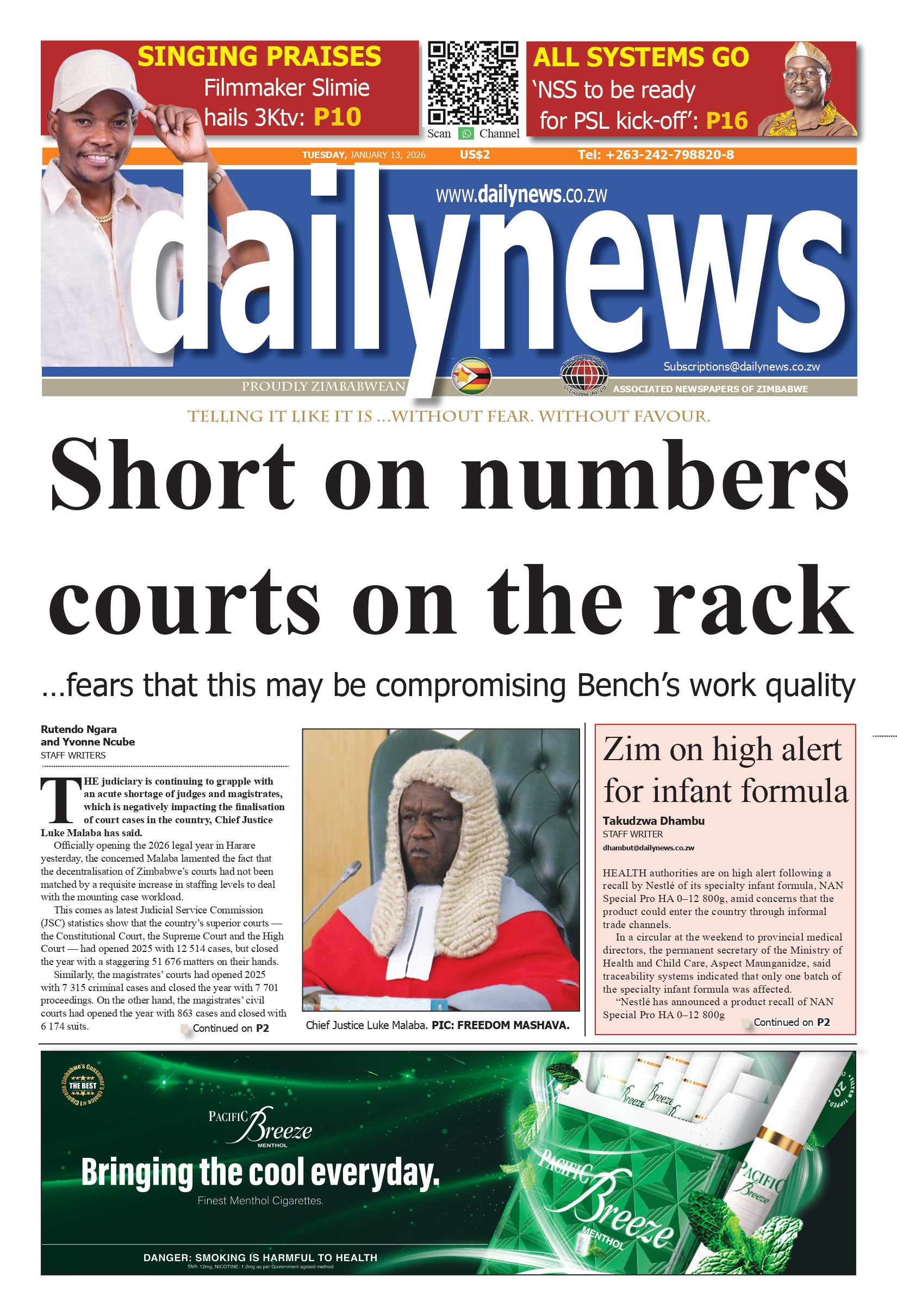 Tuesday 13 January 2026