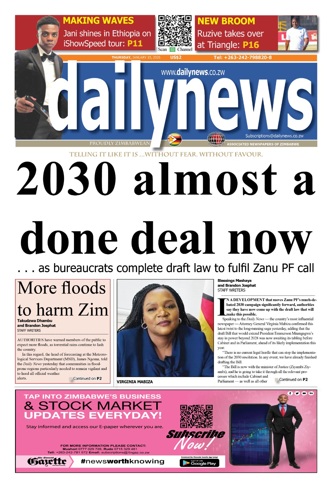 Thursday 15 January 2026